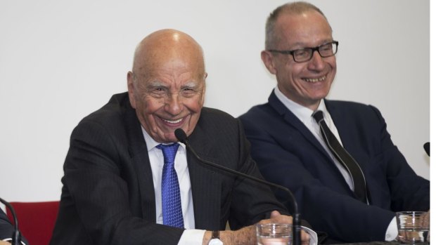 Last laugh? News chairman Rupert Murdoch and chief executive Robert Thomson.