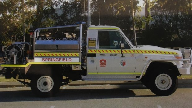 The Toyota Landcruiser utility was stolen from the Springfield Volunteer Bush Fire Brigade's shed on Sunday.