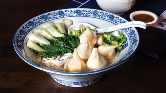 Fish ball with roe and noodles in superior soup at GO Noodle House.