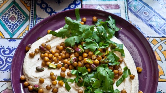 Perfect simplicity: A plate of hummus.