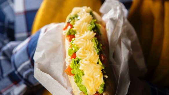 Hot dog at La Paula, Fairfield.