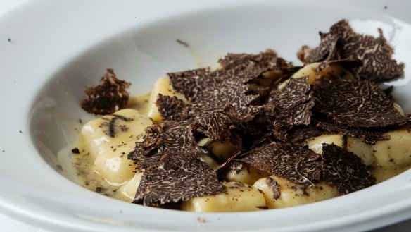 A plate of truffle gnocchi.