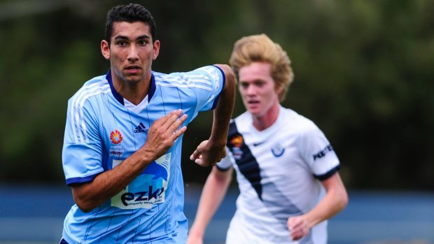 Canberra junior George Timotheou in action for the Syndey FC youth team.