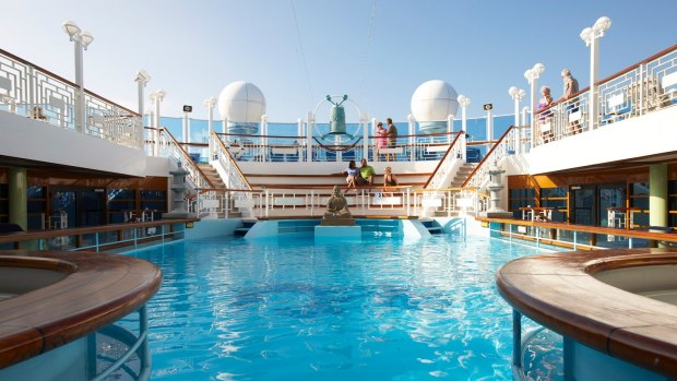 The Lotus Spa pool on board the Emerald Princess.