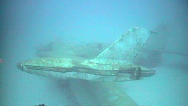 The wreckage of a Pel-Air Westwind jet off Norfolk Island. 