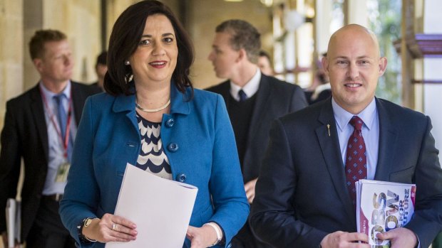 Queensland Premier Annastacia Palaszczuk and Treasurer Curtis Pitt deliver the 2015 Queensland budget.