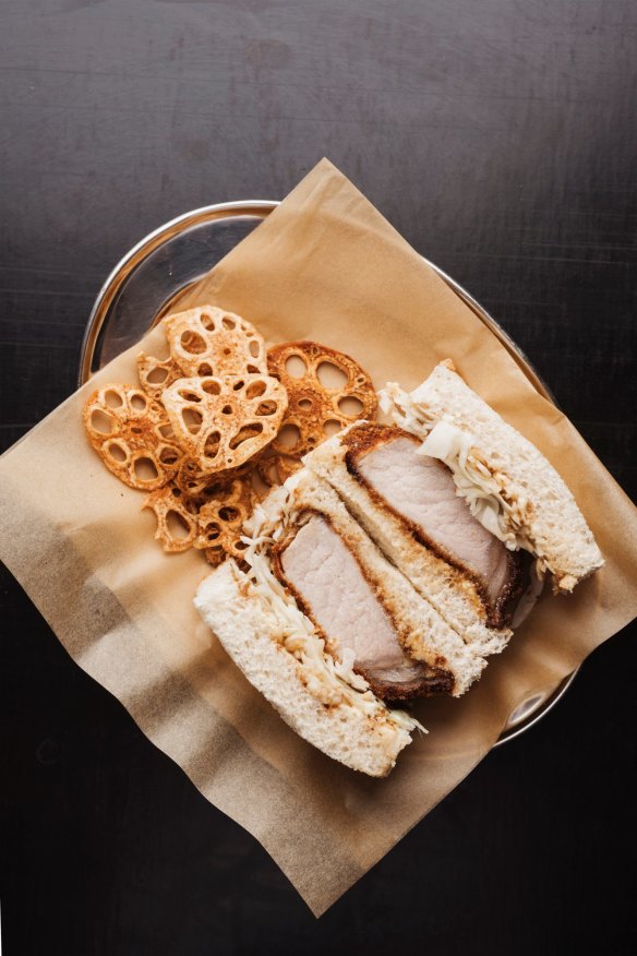 Pork katsu sando at Sando Bar in Surry Hills.