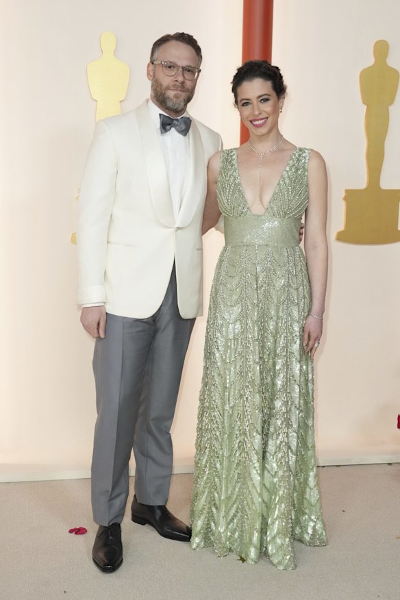 Seth Rogen, left, and Lauren Miller.