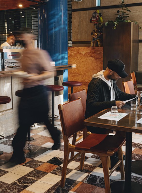 Square & Compass in South Melbourne features marble-rich interiors by Flack Studio.