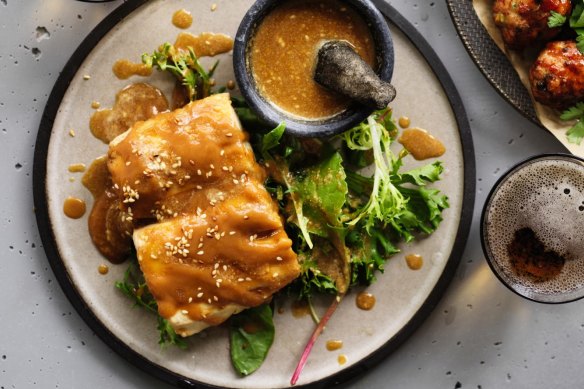 Japanese-style mackerel simmered in miso  