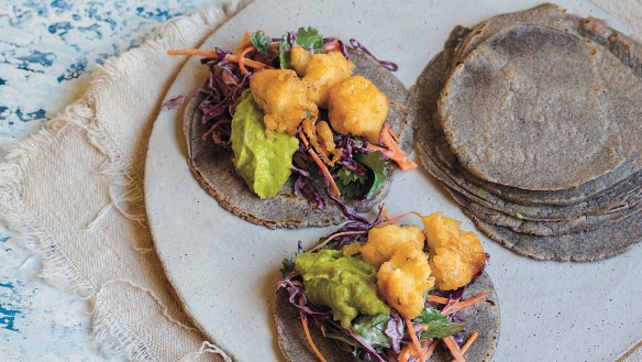 Fried (or baked) cauliflower tacos.
