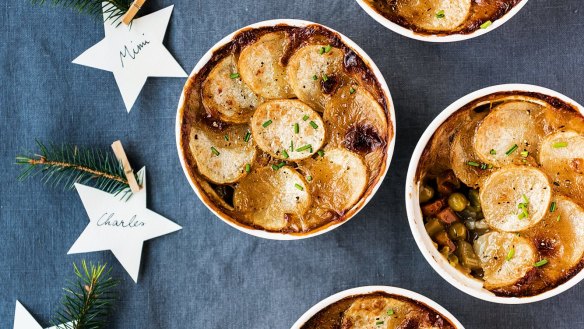Golden plant-based pies for the festive season.