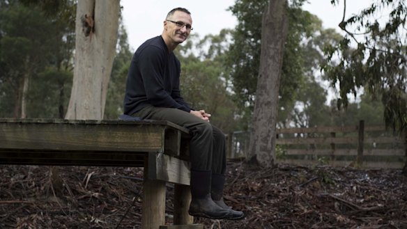 "I have new-found respect for farmers; it's hard yakka.": Di Natale on the jetty he built over his property's dam.

