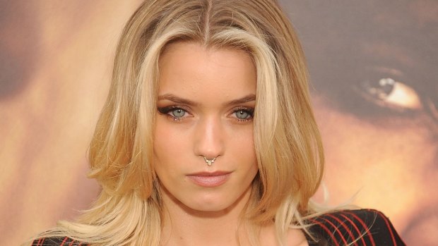 Actor/model Abbey Lee Kershaw arrives at the Los Angeles premiere of "Mad Max: Fury Road" with a septum and nipple ring.