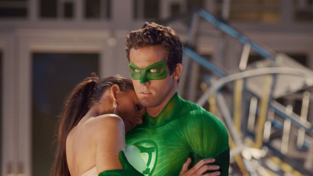 Ryan Reynolds as Green Lantern, his last superhero film which flopped at the box office.
