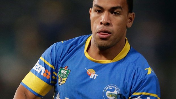 Caught up: Will Hopoate of the Eels.
