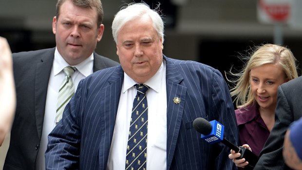 Clive Palmer arrives at the Federal Court last September to answer questions regarding the fall of Queensland Nickel.