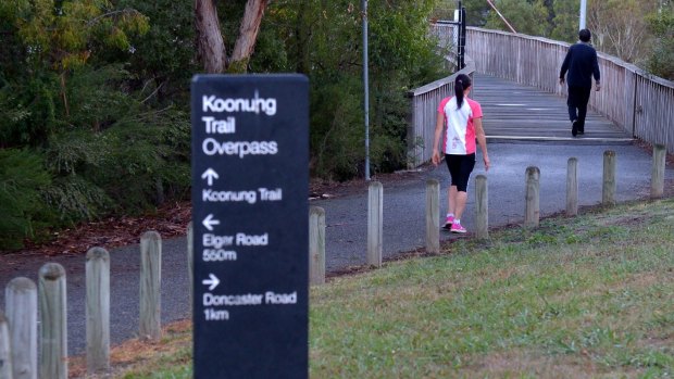 The footbridge leading to Koonung Creek Linear Reserve near where Masa Vukotic was found.