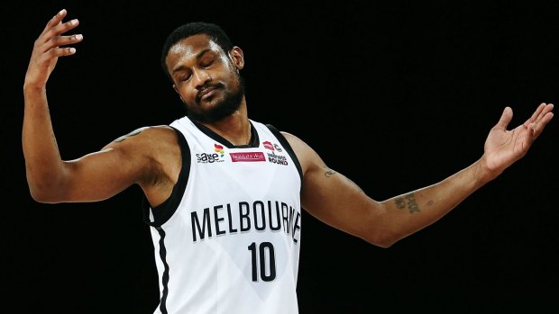 Ramone Moore of Melbourne reacts during the loss in Aukland.