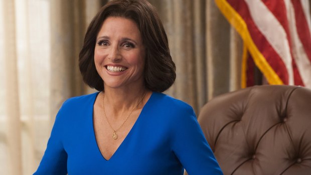 Julia Louis-Dreyfus as Selina in the HBO spoof <i>Veep</i>.