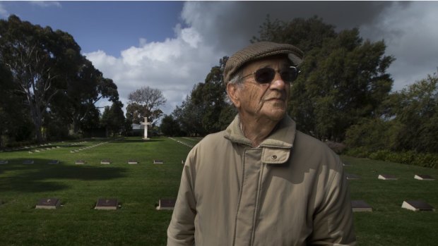 Arthur Knee revisits the German War Cemetery in Tatura.