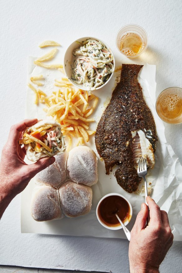 Josh Niland's charcoal flounder.