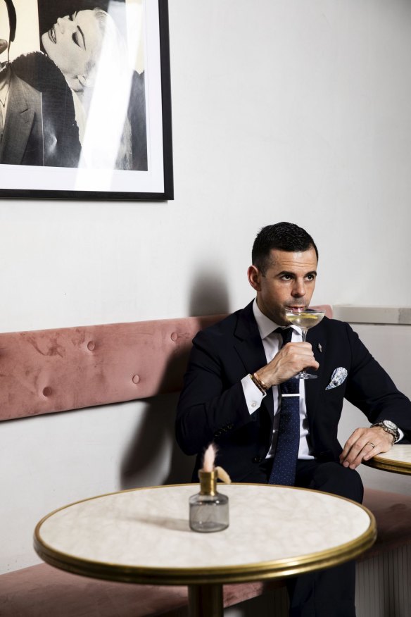 Agostino Perrone of London's Connaught Bar is in Australia to give lessons on hospitality and making martinis. 