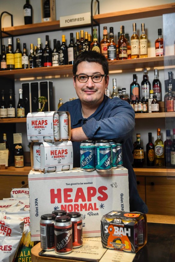 Blackhearts & Sparrows bottle shop manger Dan Blume.Non-alcoholic beer is now outselling may standard lagers and pales at the Brunswick store.