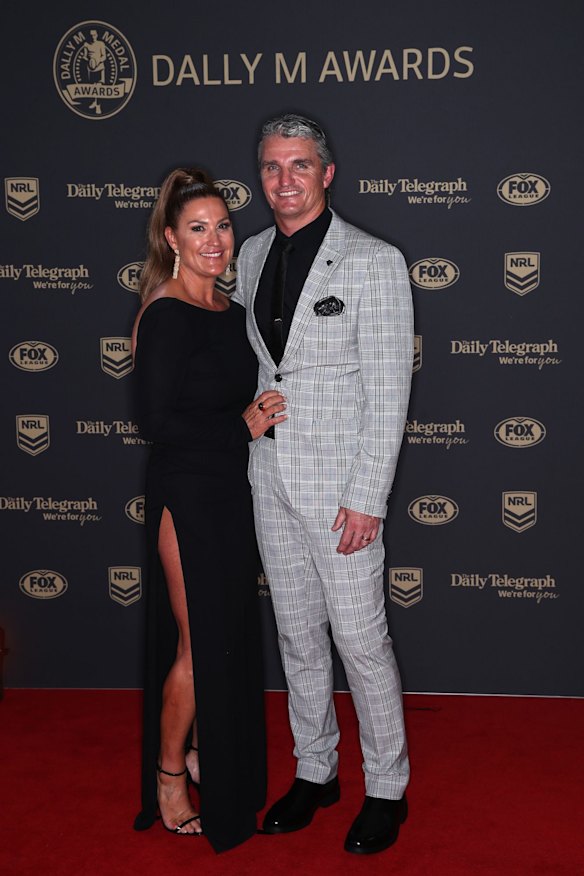 Panthers coach Ivan Cleary and his wife Rebecca Cleary.