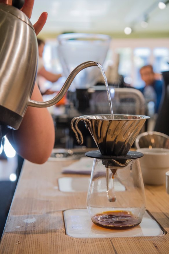 Filter coffee being made.