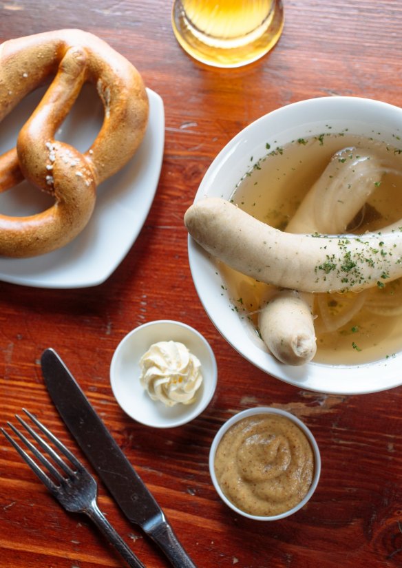 German weisswurst sausages need German mustard.