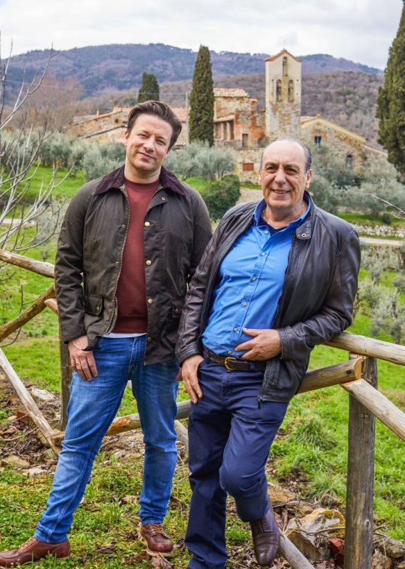 Italian job: Jamie Oliver with long-time collaborator Gennaro Contaldo.