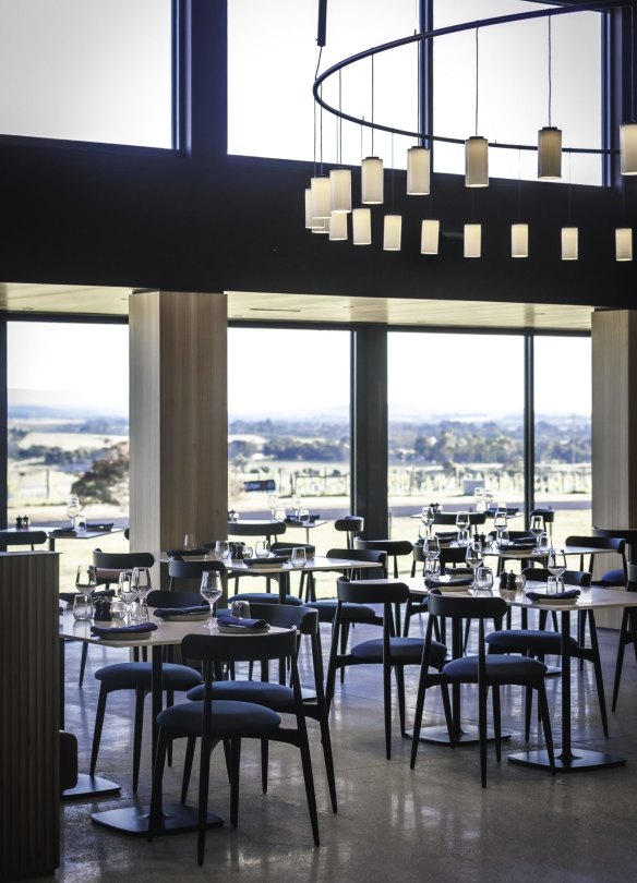 The light-filled 100-seat dining room at Balgownie Estate.