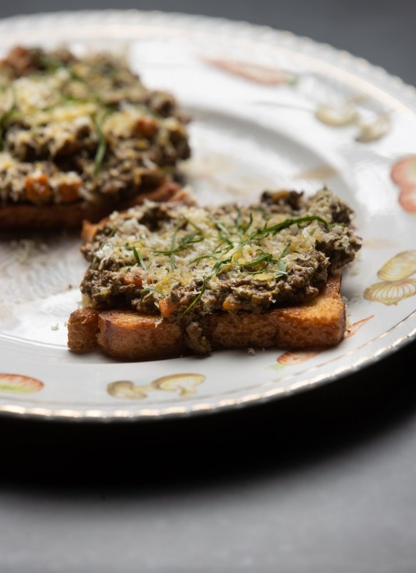 Mince on toast is a dish inspired by chef Kyle Nicol's grandmother.