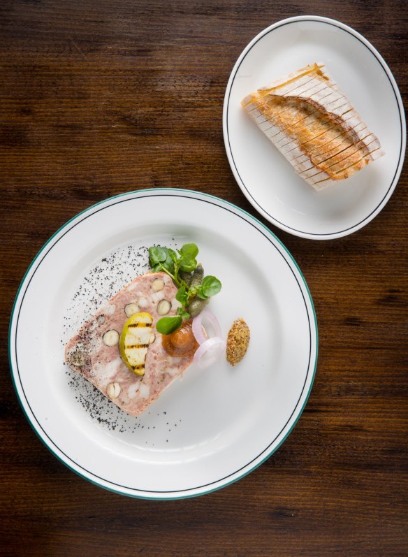 Chicken and hazelnut terrine.