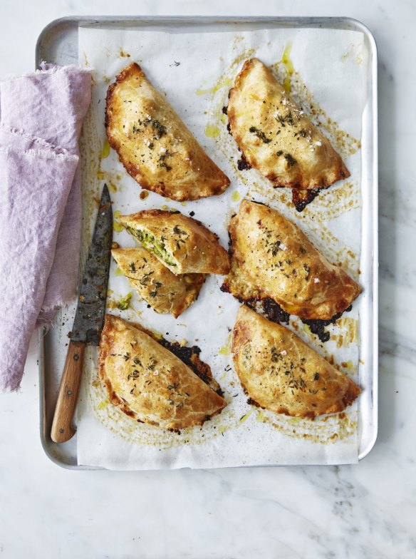 Broccoli and miso (or anchovy) hand pies.