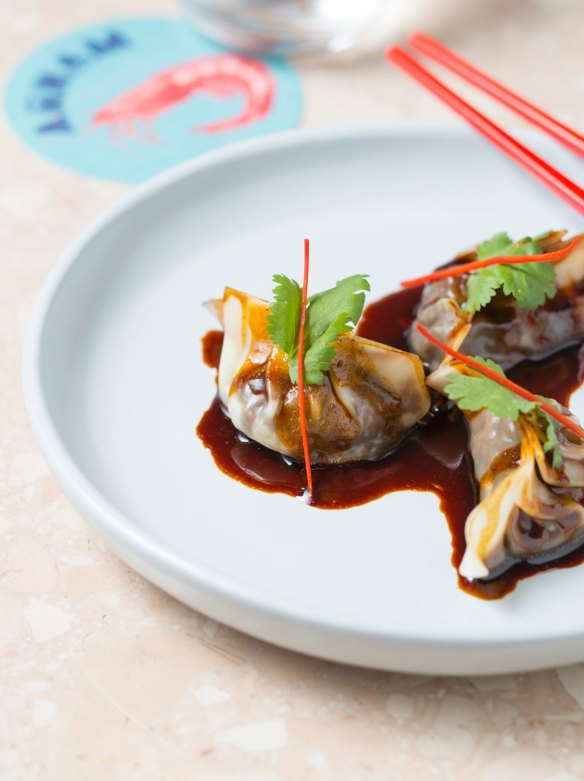 Sarsaparilla braised oxtail dumplings.