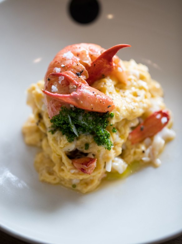 Saint Peter's scrambled eggs with lobster.