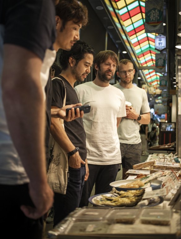 Redzepi and some of the Noma team at the markets in Kyoto, Japan.