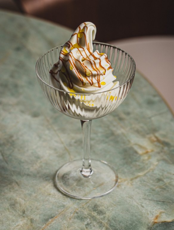 Smoked buffalo-milk soft-serve with dulce de leche.