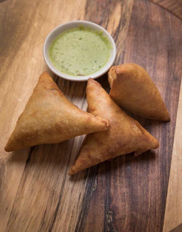 Sambusi beef-filled pastries.