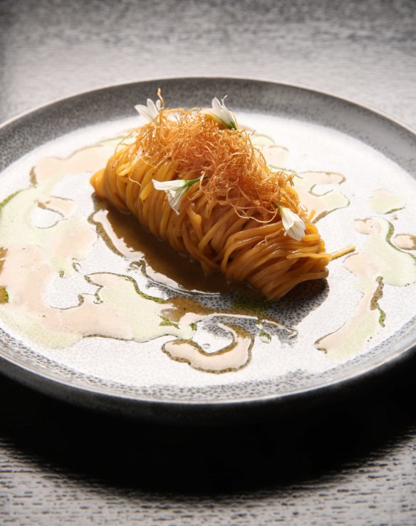 Linguine with mushroom and truffle.