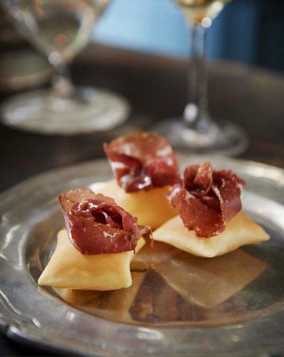 Simple bar snacks are the focus, along the lines of Gimlet's gnocco fritto with bresaola and prosciutto.