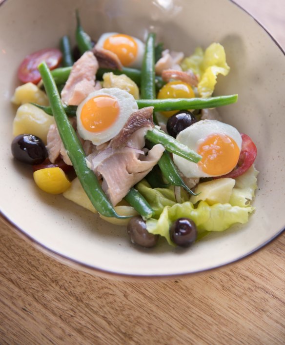 Nicoise salad with house-smoked trout.