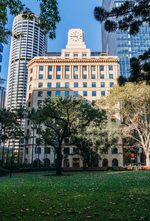 Sydney landmark Shell House, with its giant rooftop clocktower.
