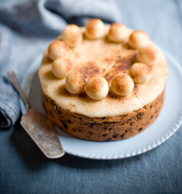 Simnel cake, a traditional English Easter cake, from Phillippa's, Melbourne. 