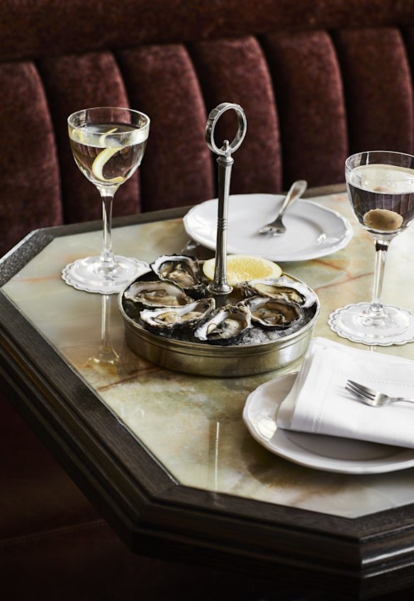 Rock oysters with seaweed butterand rye at Andrew McConnell's latest venue Gimlet.
