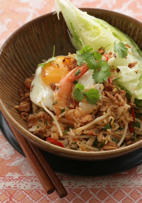 Nasi goreng with fried egg.