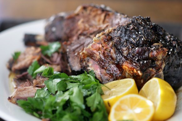 Greek roast lamb.