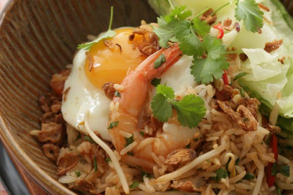 Nasi goreng with fried egg.